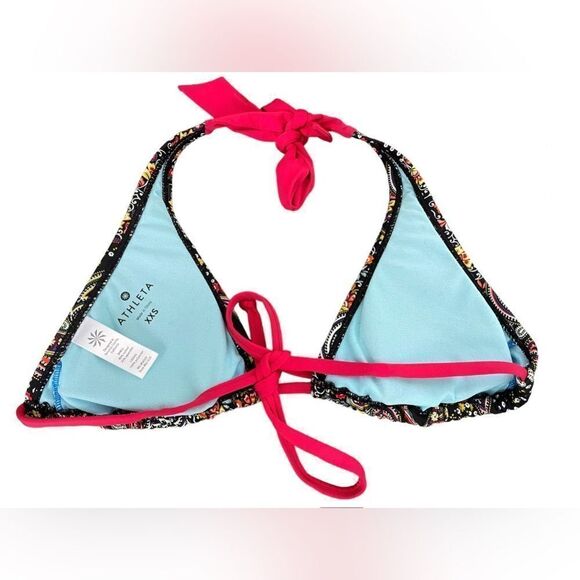 Athleta | Triangle Bikini Top | Funky Retro Paisley Pattern | Size XXS - Picture 2 of 6